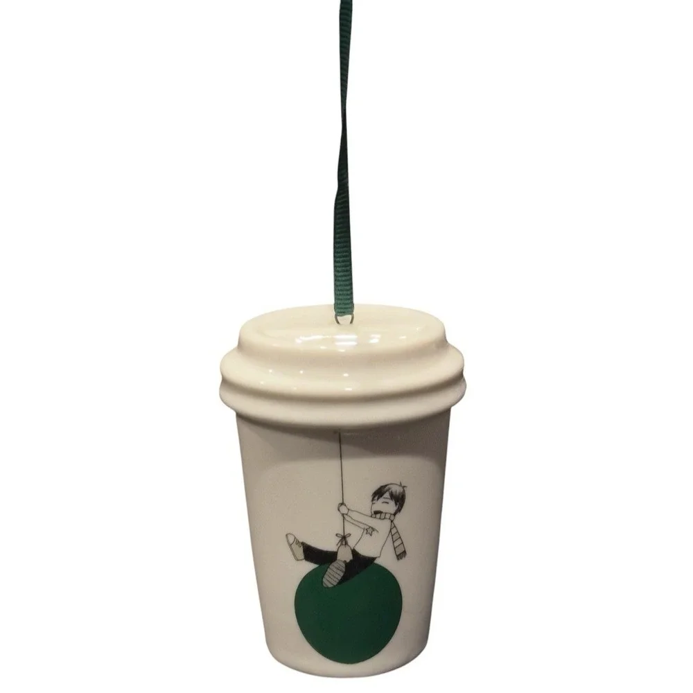 Starbucks‎ 2015 Boy with Balloon Holiday Christmas Ceramic Ornament
